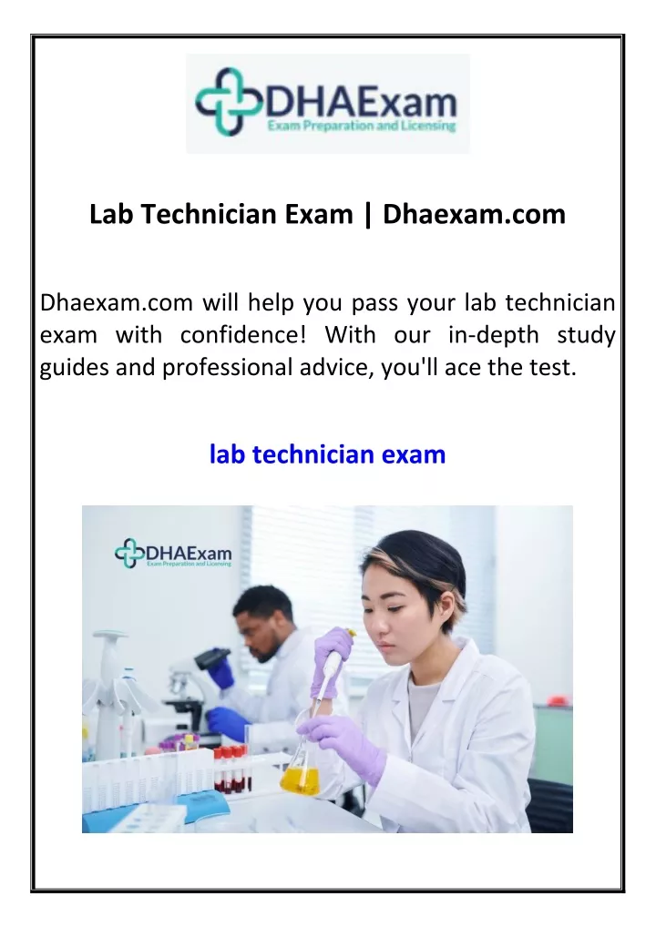 lab technician exam dhaexam com