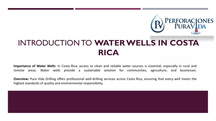 introduction to water wells in costa rica