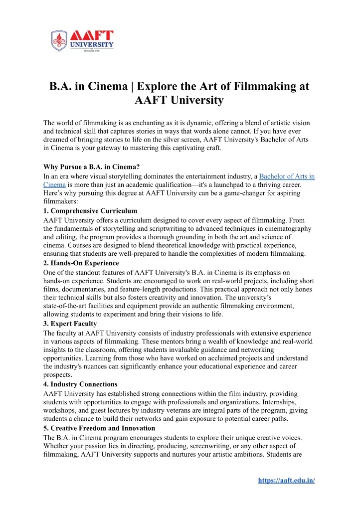 b a in cinema explore the art of filmmaking