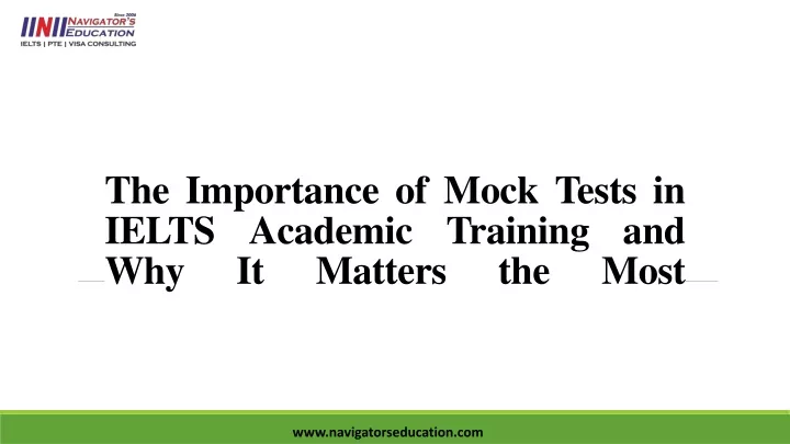 the importance of mock tests in ielts academic training and why it matters the most