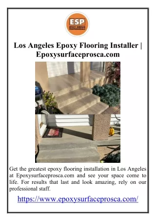 Los Angeles Epoxy Flooring Installer | Epoxysurfaceprosca.com