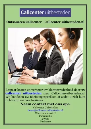 Outsourcen Callcenter  Callcenter-uitbesteden.nl