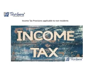 Income Tax Provisions applicable to non-residents