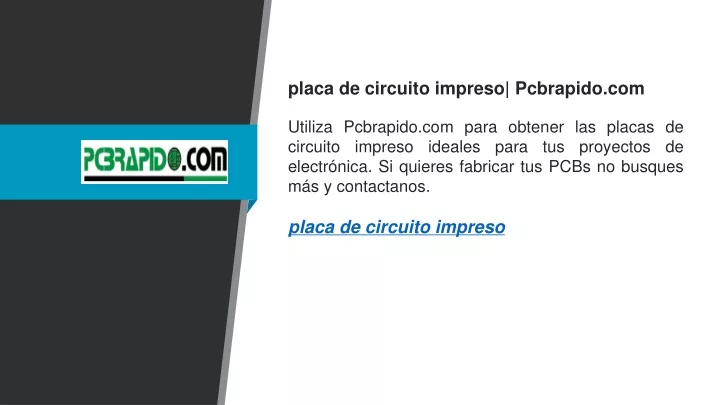 placa de circuito impreso pcbrapido com utiliza