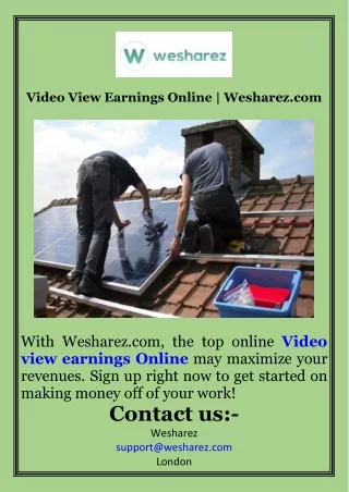 Video View Earnings Online  Wesharez.com (2)