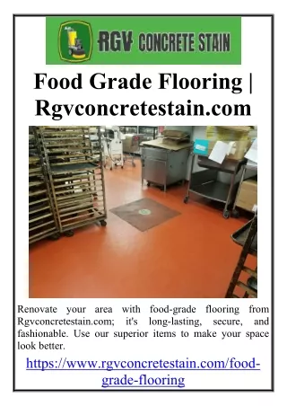 Food Grade Flooring | Rgvconcretestain.com