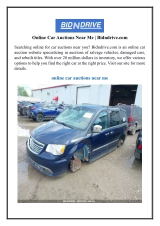 Online Car Auctions Near Me | Bidndrive.com