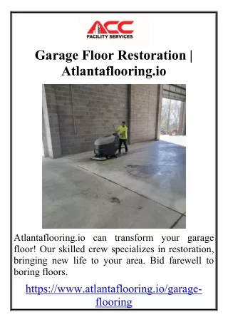 Garage Floor Restoration | Atlantaflooring.io