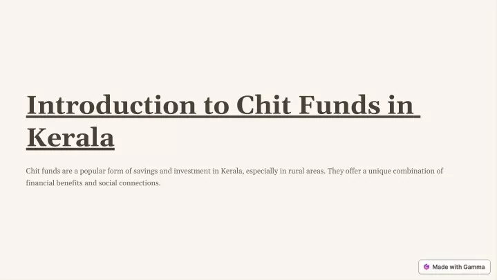 introduction to chit funds in kerala