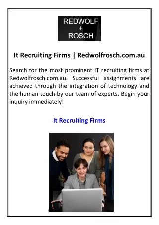 It Recruiting Firms Redwolfrosch.com.au