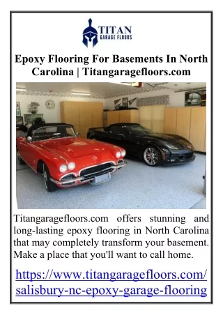 Epoxy Flooring For Basements In North Carolina | Titangaragefloors.com