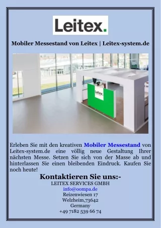 Mobiler Messestand von Leitex  Leitex-system.de