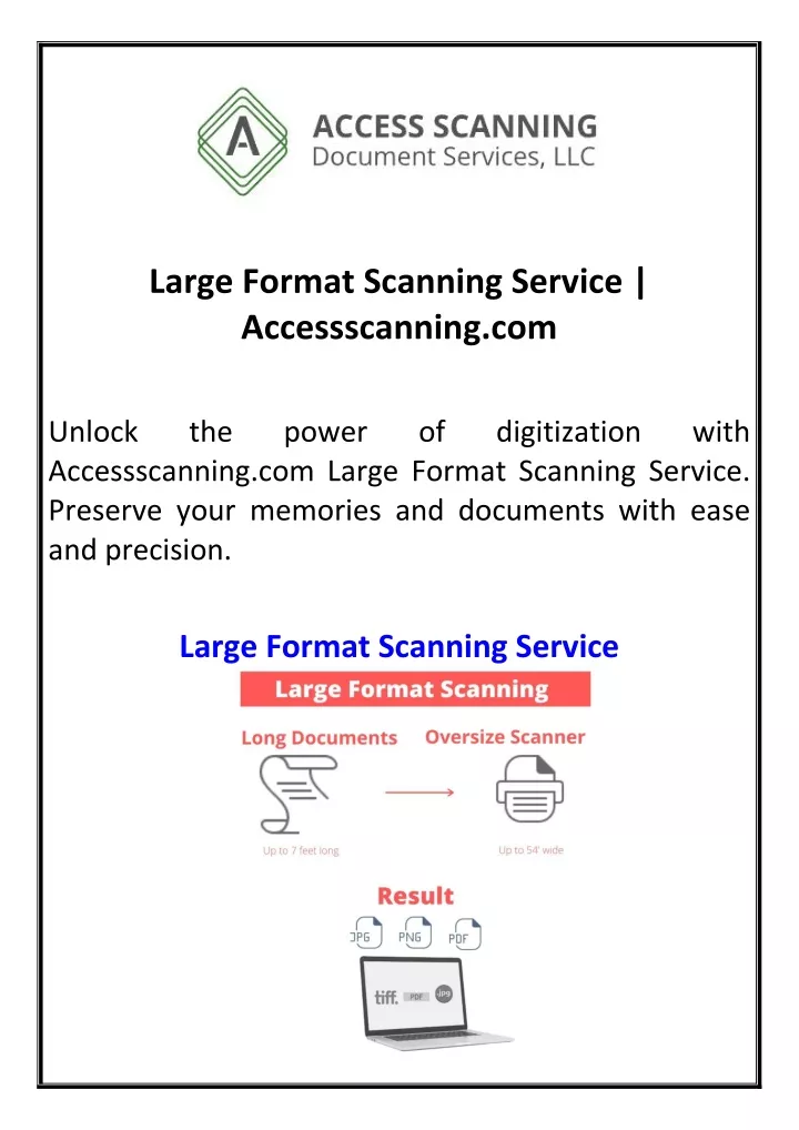 large format scanning service accessscanning com