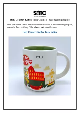 Italy Country Kaffee Tasse Online | Thecoffeemugshop.de