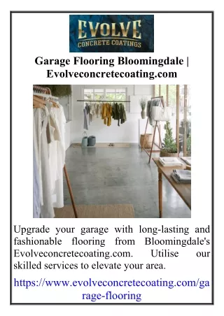 Garage Flooring Bloomingdale | Evolveconcretecoating.com