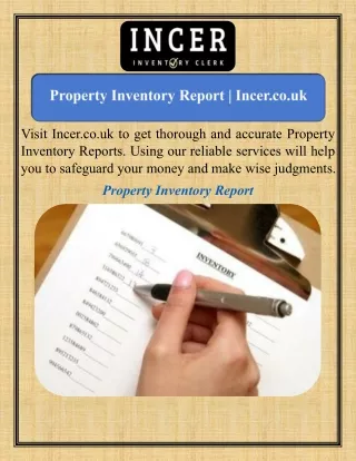 Property Inventory Report   Incer.co.uk