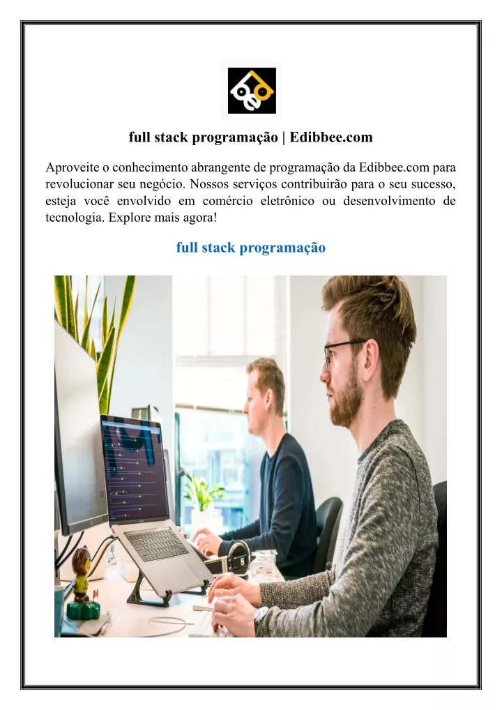 full stack programa o edibbee com aproveite