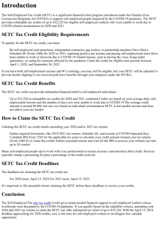 SETC Tax Credit Guide