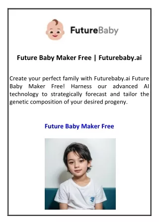 Future Baby Maker Free Futurebaby.ai