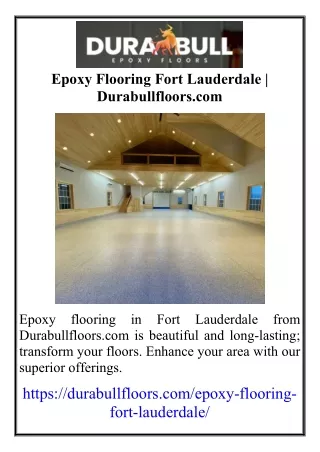 Epoxy Flooring Fort Lauderdale | Durabullfloors.com