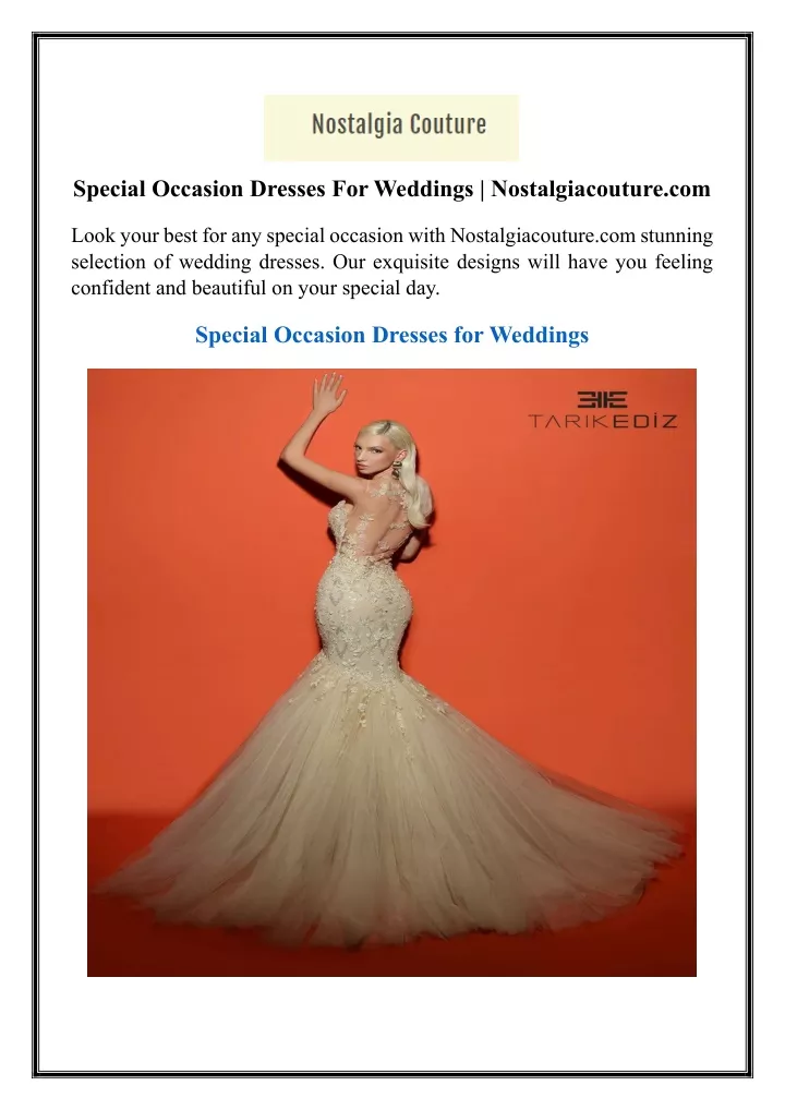 special occasion dresses for weddings