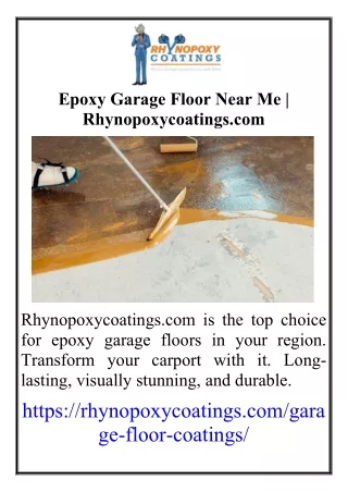 Epoxy Garage Floor Near Me | Rhynopoxycoatings.com