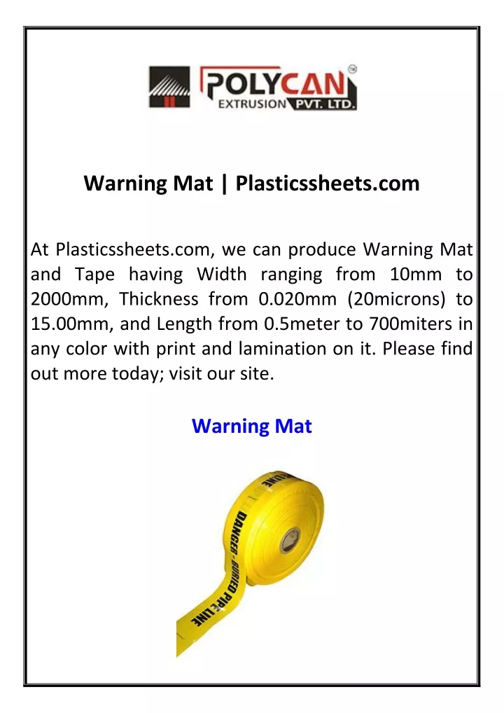 warning mat plasticssheets com