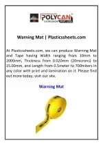 Warning Mat Plasticssheets.com - slide 1