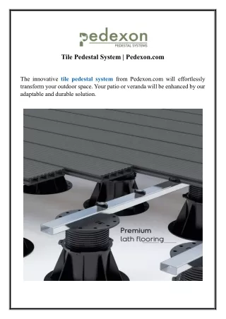 Tile Pedestal System | Pedexon.com