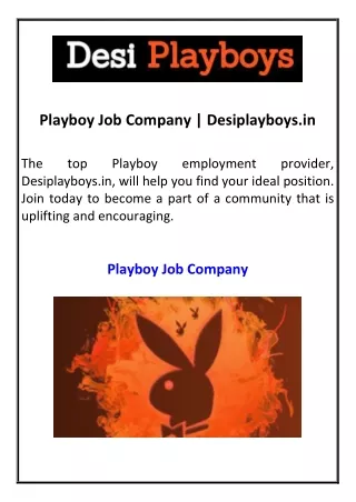 Playboy Job Company  Desiplayboys.in