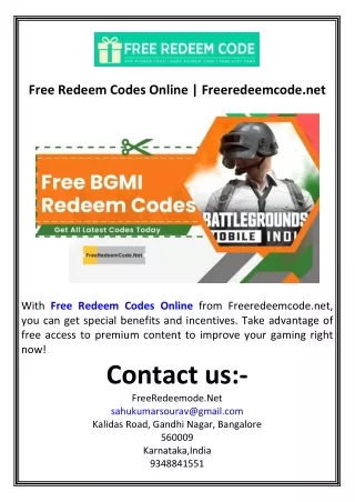 Free Redeem Codes Online  Freeredeemcode.net