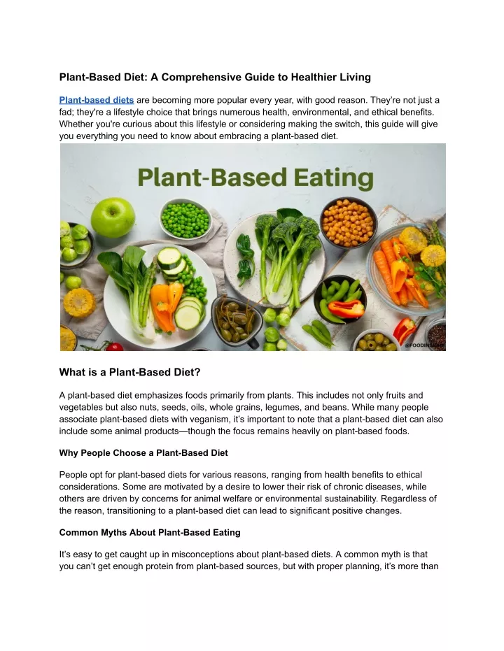 plant based diet a comprehensive guide