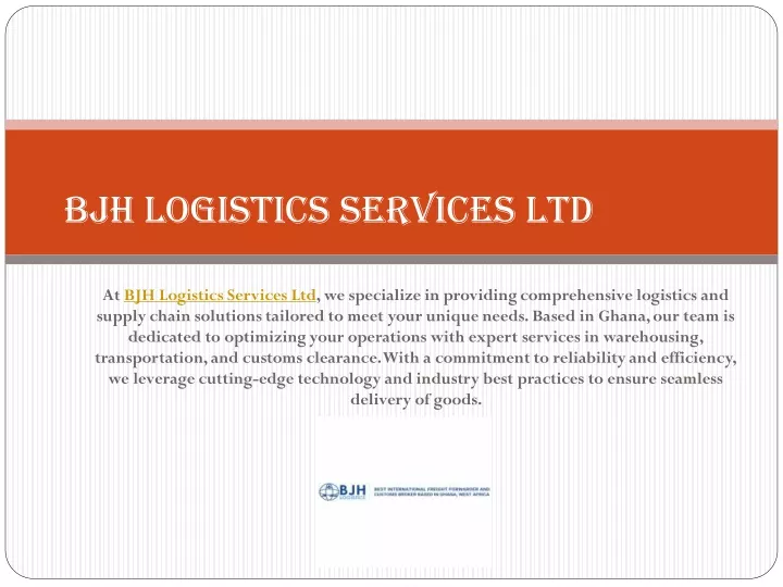 bjh logistics services ltd