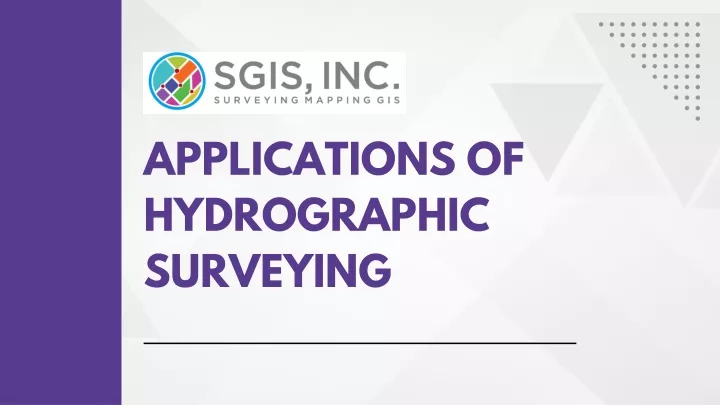 applications of hydrographic surveying