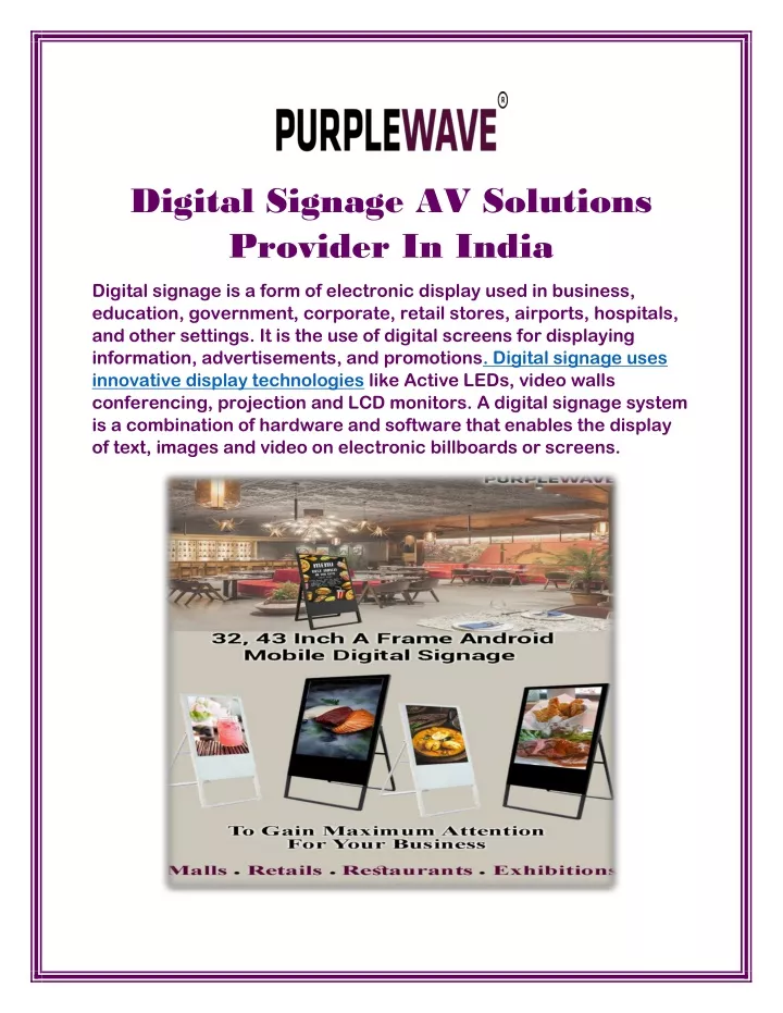 digital signage av solutions provider in india