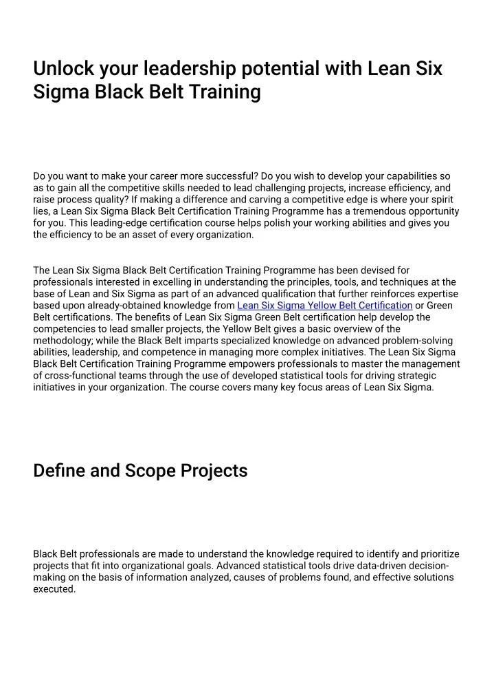 PPT - Unlock your leadership potential with Lean Six Sigma Black Belt ...