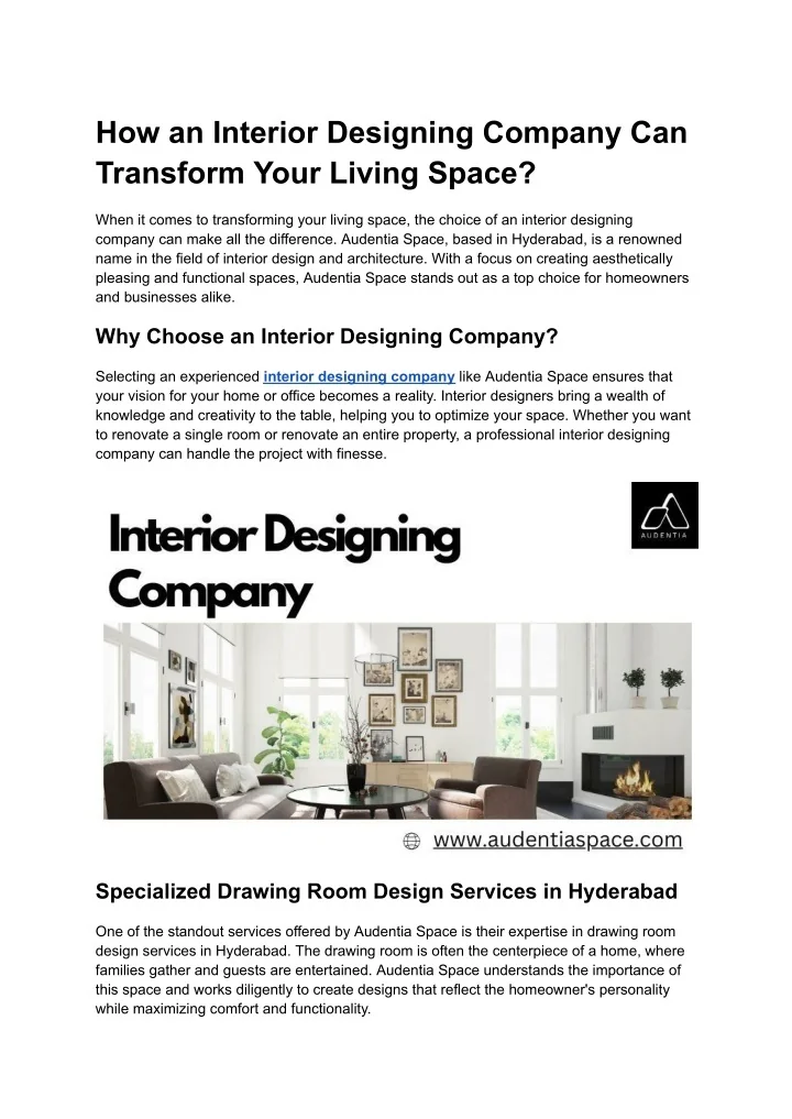 PPT - How an Interior Designing Company Can Transform Your Living Space ...