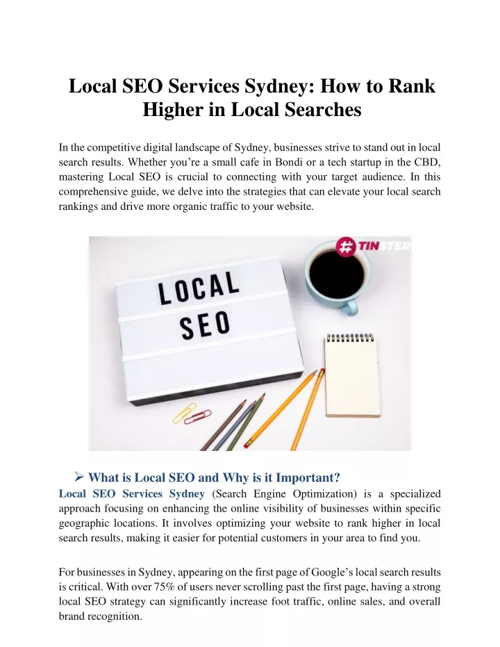 local seo services sydney how to rank higher