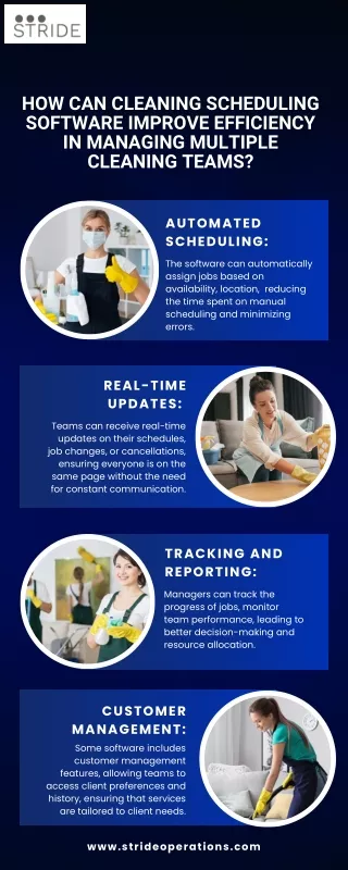 How can cleaning scheduling software improve efficiency in managing multiple cleaning teams