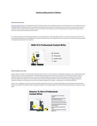 content writing service in pakistan