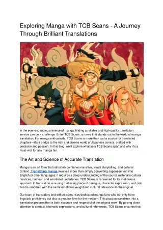exploring manga with tcb scans a journey through