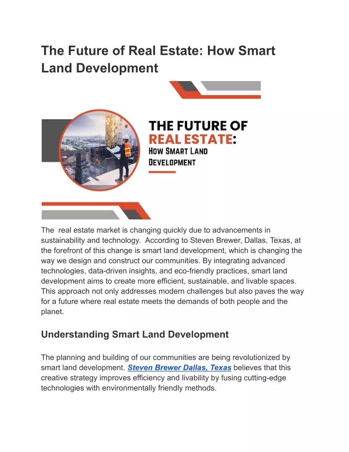 the future of real estate how smart land