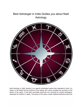 Best Astrologer in India Guides you about Nadi Astrology