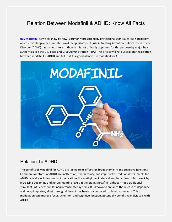 relation between modafinil adhd know all facts