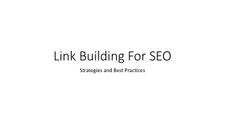 link building for seo