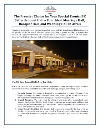 Find the Perfect Marriage Hall in Airoli for Your Special Day