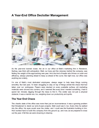 A Year-End Office Declutter Management