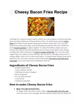 cheesy bacon fries recipe