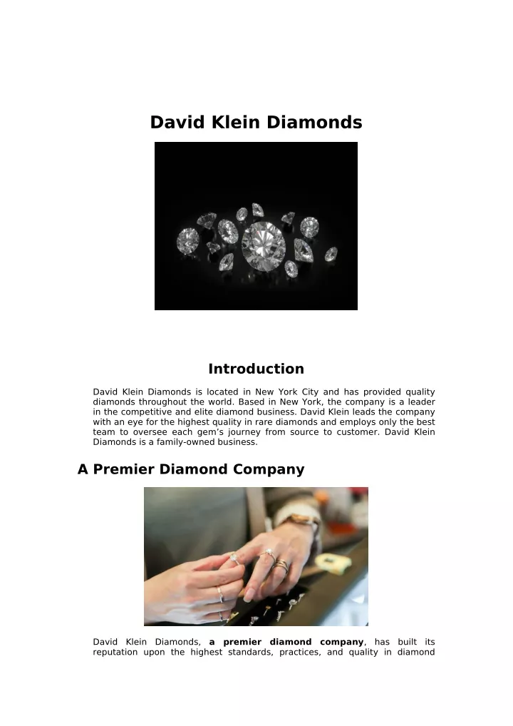 david klein diamonds