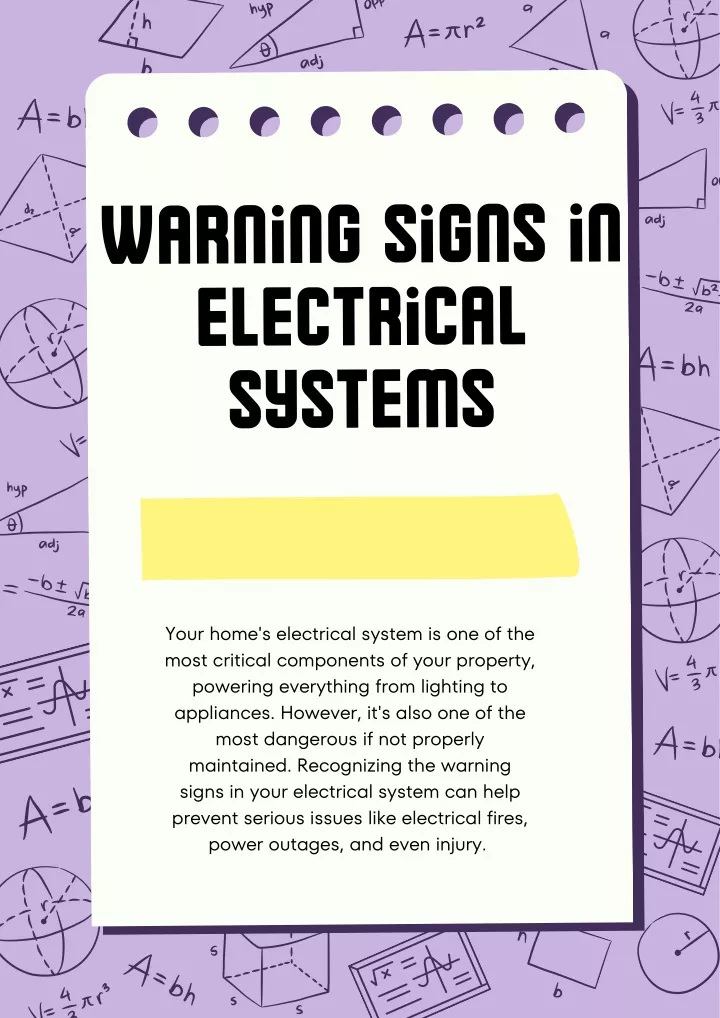 warning signs in electrical systems